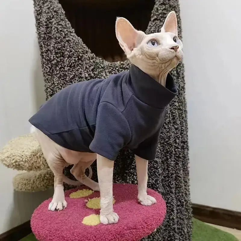 Sphynx Cat Clothes | Winter Thick Turtleneck Pullover