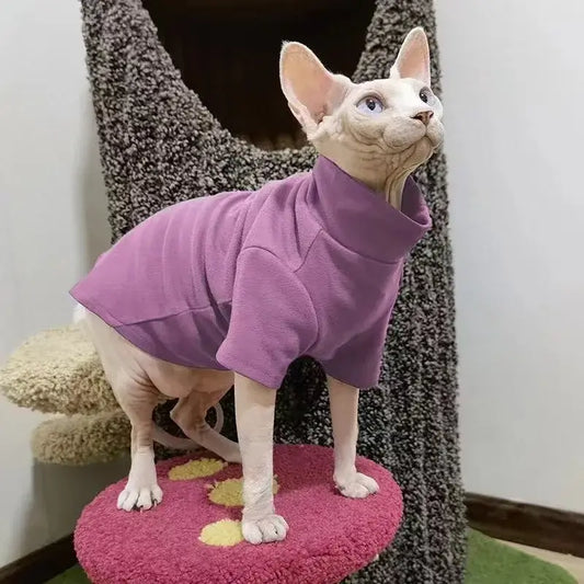 Sphynx Cat Clothes | Winter Thick Turtleneck Pullover
