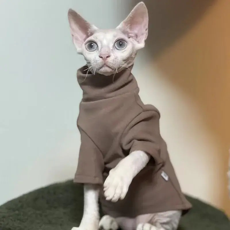 Sphynx Cat Clothes | Winter Thick Turtleneck Pullover