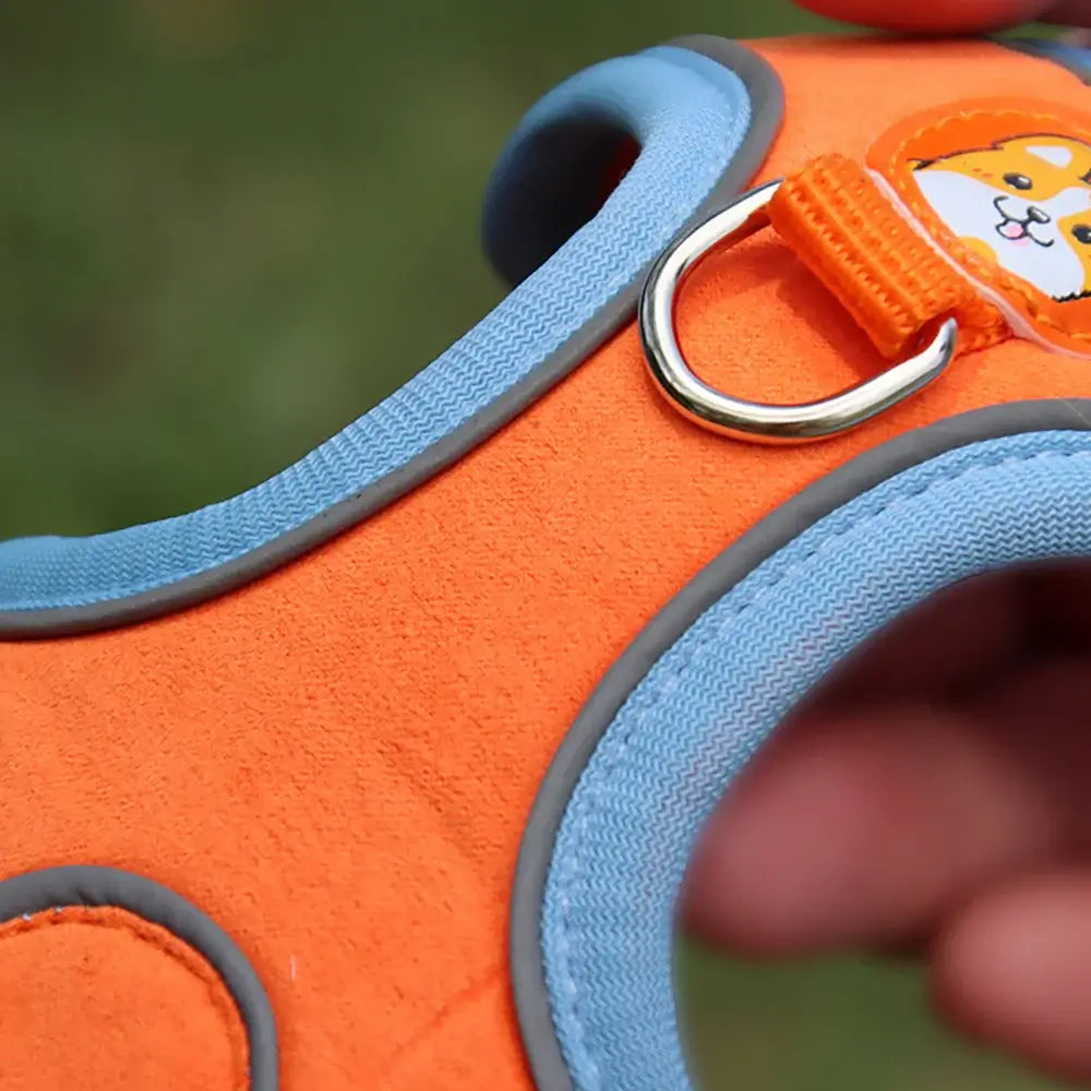 Adjustable Reflective Dog Harness Leash Set