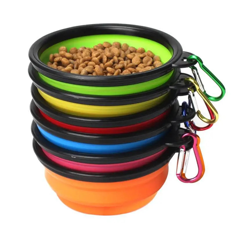 Folding Portable Silicone Dog Feeder Bowl 2-in-1 - Tailrific Pets