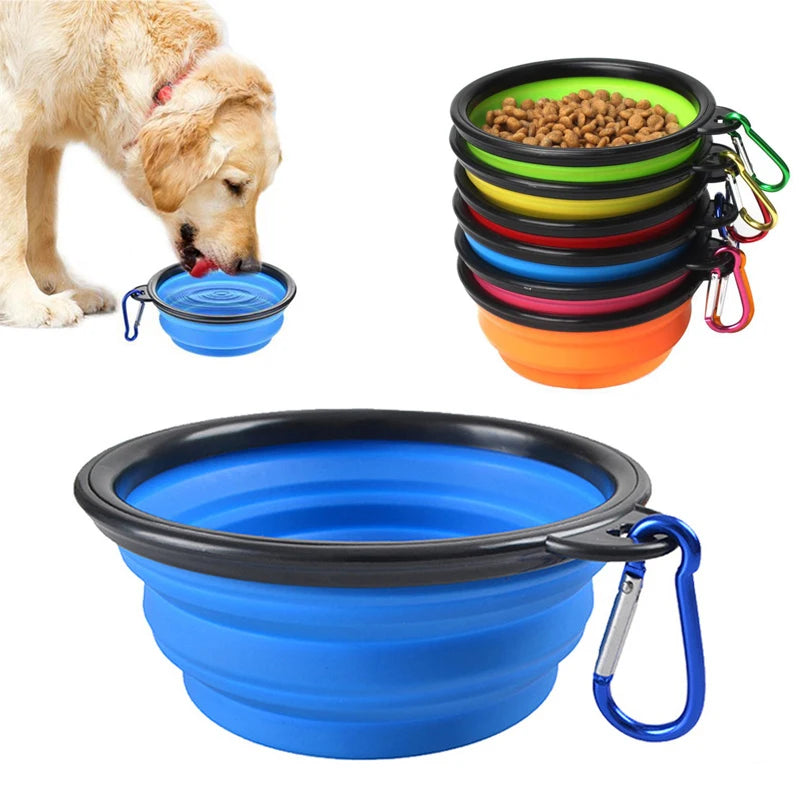 Folding Portable Silicone Dog Feeder Bowl 2-in-1 - Tailrific Pets