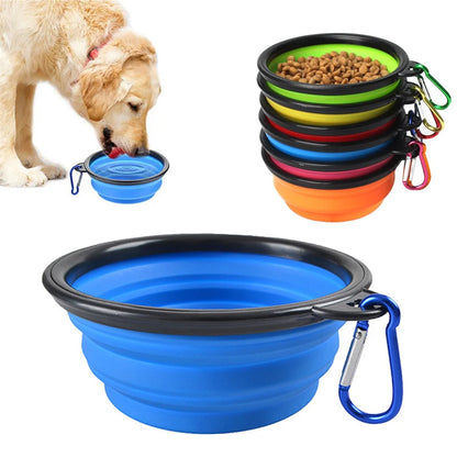 Folding Portable Silicone Dog Feeder Bowl 2-in-1 - Tailrific Pets