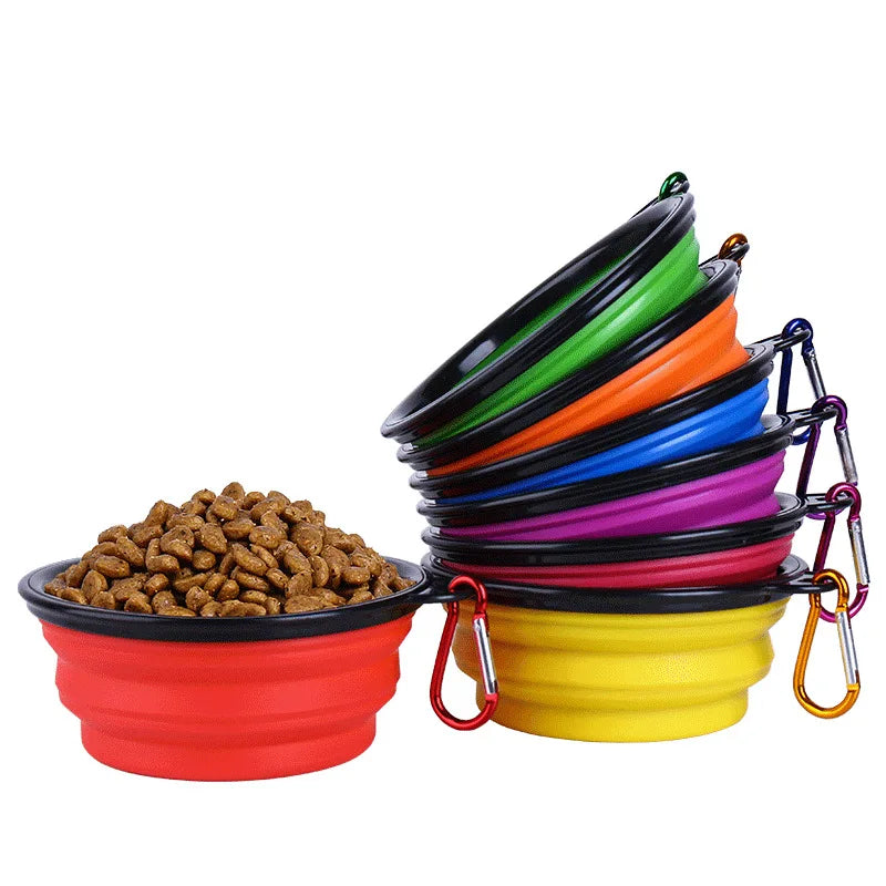 Folding Portable Silicone Dog Feeder Bowl 2-in-1 - Tailrific Pets