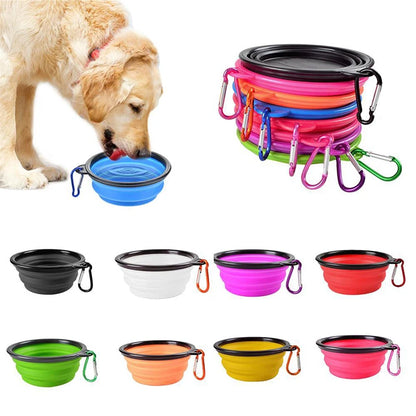 Folding Portable Silicone Dog Feeder Bowl 2-in-1 - Tailrific Pets