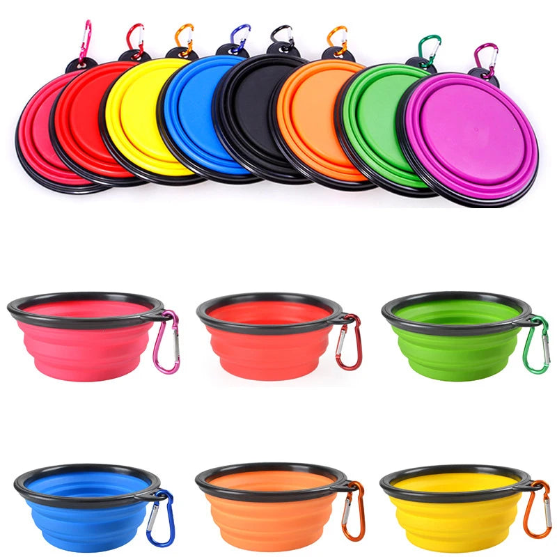 Folding Portable Silicone Dog Feeder Bowl 2-in-1 - Tailrific Pets