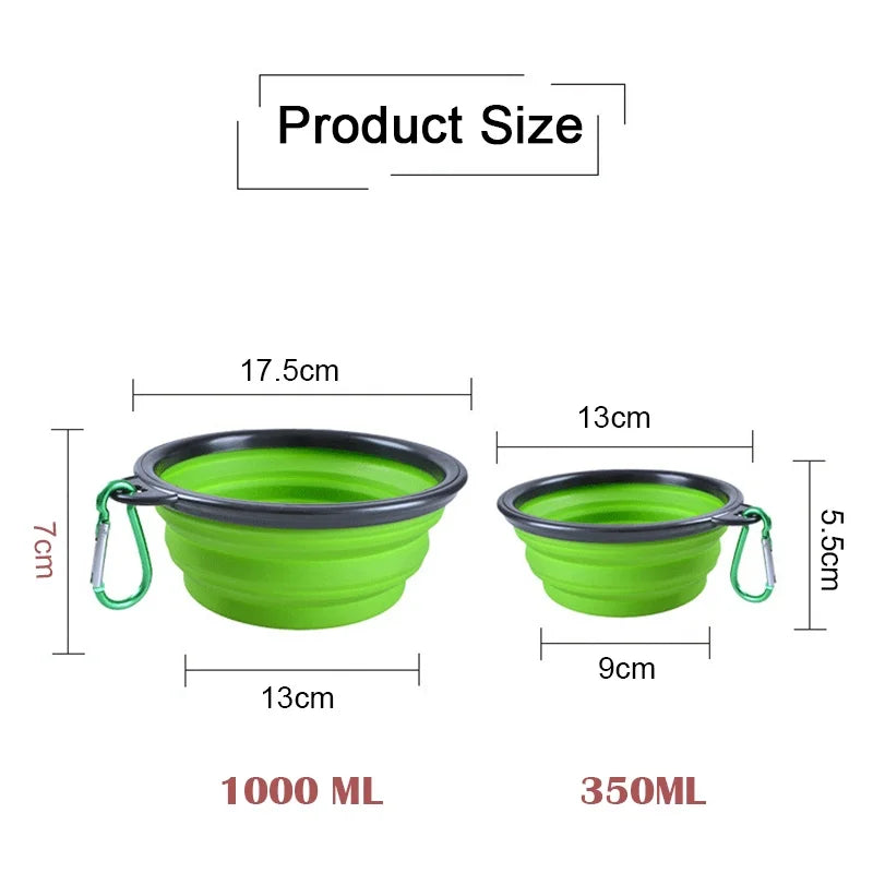 Folding Portable Silicone Dog Feeder Bowl 2-in-1 - Tailrific Pets