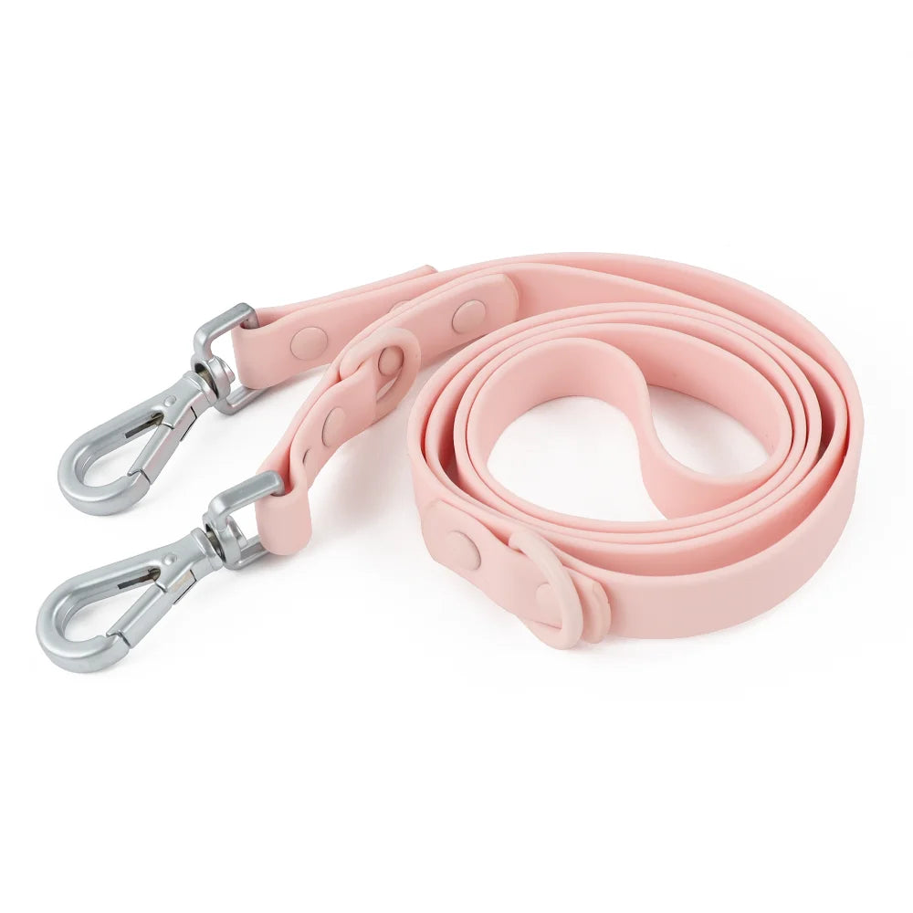 Light Pink Dog Collar Harness Double Leash Set - Tailrific Pets