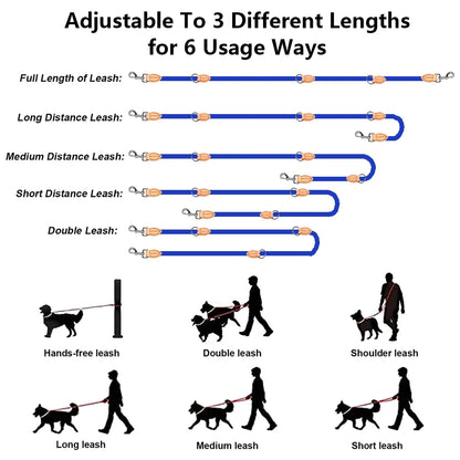 Hands-Free Double Dog Leash - Tailrific Pets