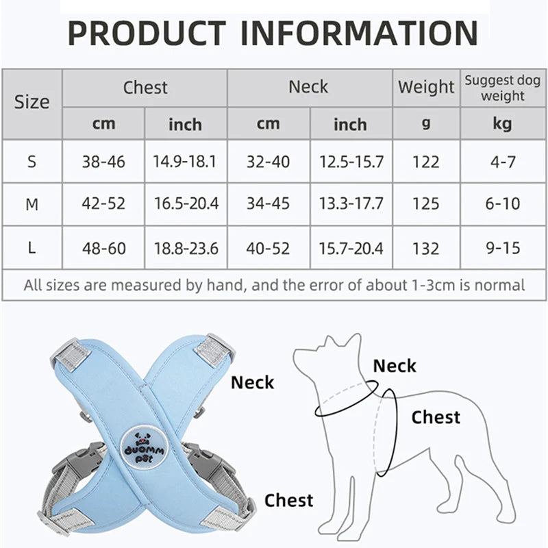 X Shaped Dog Harness Vest Set for Small Meidum Dogs Harness Leash Reflective Puppy Cat Chest Straps Breathable Mesh Harnesses - Tailrific Pets