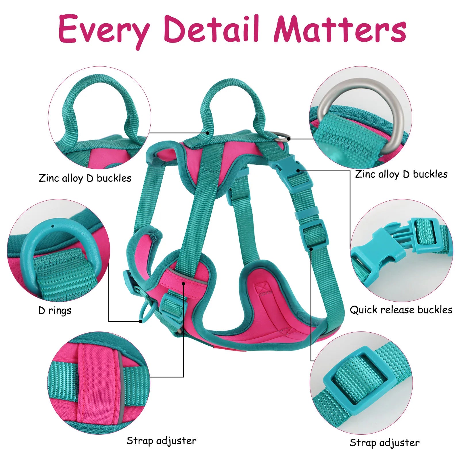 Splicing Colors Breathable No-Pull Dog Harness - Tailrific Pets