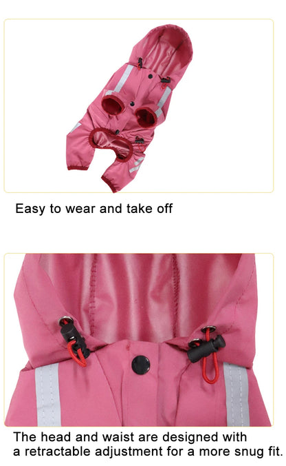 Waterproof Pet Clothes Puppy Raincoat for Small Medium Dogs Cats Hoodies Reflective Shih Tzu Overalls Chihuahua Pug Rain Coats - Tailrific Pets