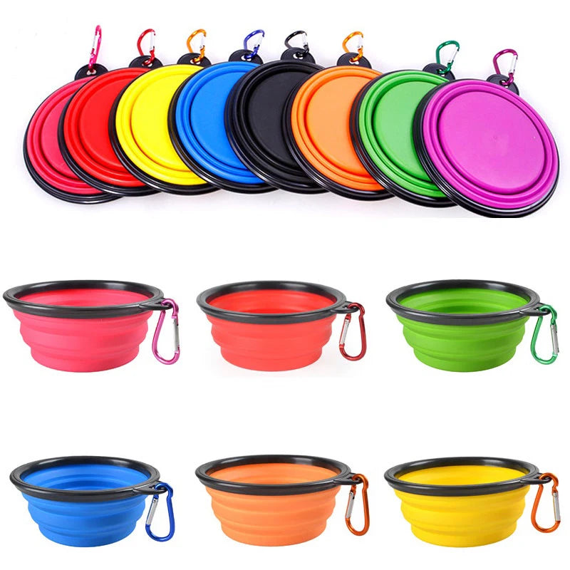 Folding Portable Silicone Dog Feeder Bowl 2-in-1 - Tailrific Pets